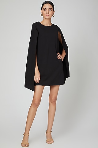 Black Matty Cape Dress by ALIGNE