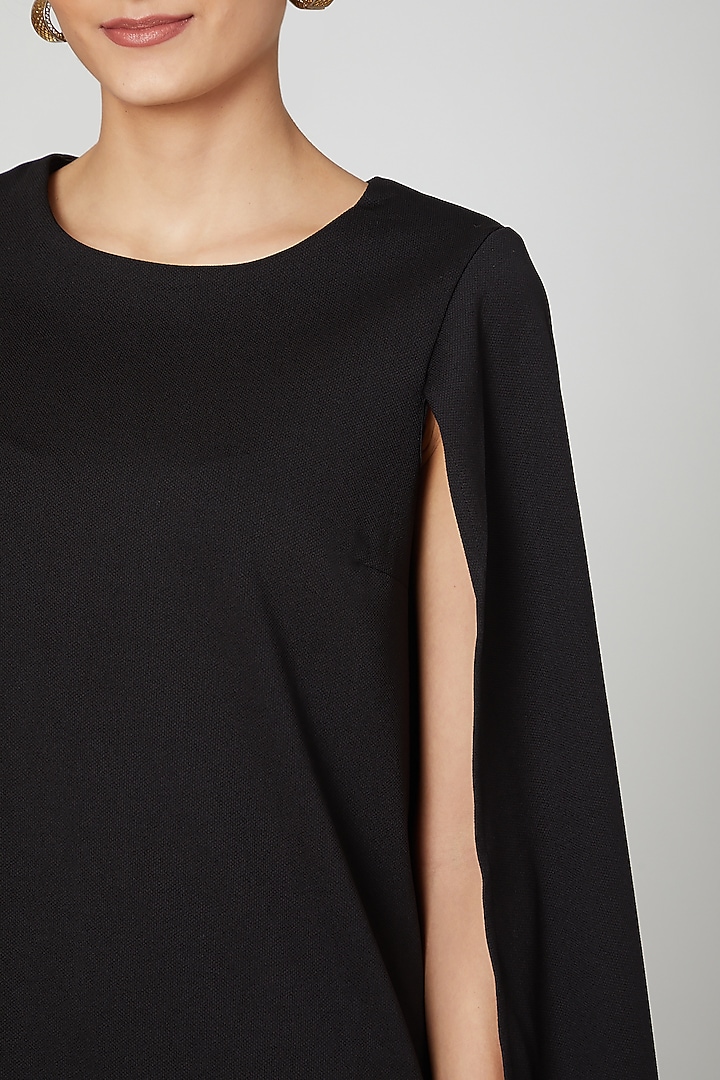 Black Matty Cape Summer Dress by ALIGNE at Pernia's Pop Up Shop
