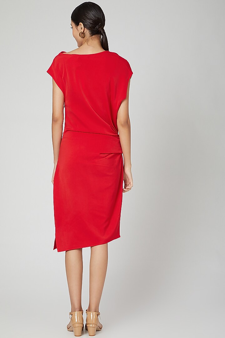 Red Off Shoulder Summer Dress by ALIGNE at Pernia's Pop Up Shop
