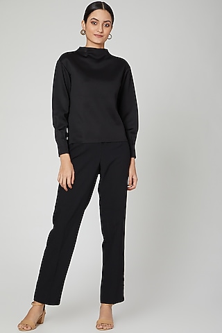 Black Slim Fit Top by ALIGNE