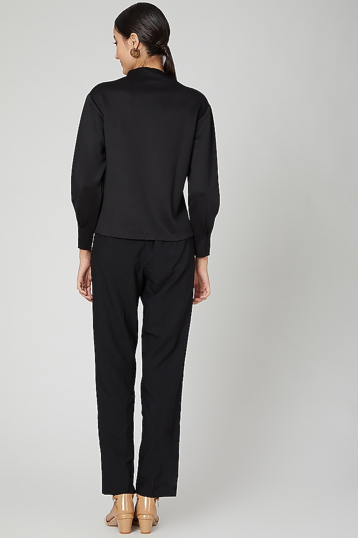 Black Slim Fit Top by ALIGNE at Pernia's Pop Up Shop