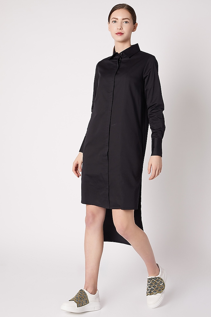 Black Tux Shirt Dress by ALIGNE