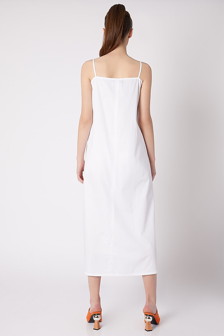 White A-Line Cotton Sateen Summer Dress by ALIGNE at Pernia's Pop Up Shop