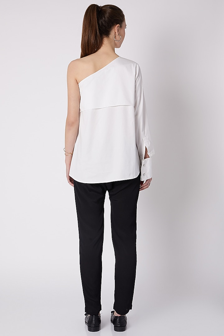 White One Shoulder Top by ALIGNE at Pernia's Pop Up Shop