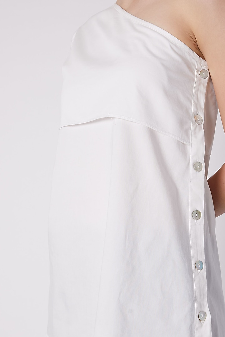 White One Shoulder Top by ALIGNE at Pernia's Pop Up Shop