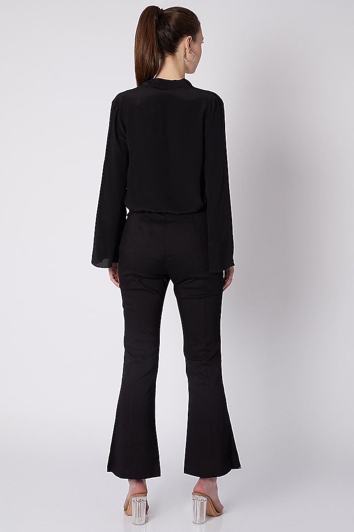 Black Crepe Silk Top by ALIGNE at Pernia's Pop Up Shop