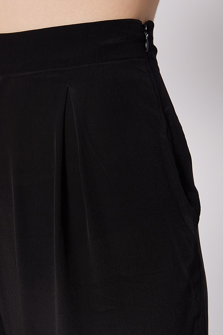 Black Pants With Zip & Button Closure by ALIGNE at Pernia's Pop Up Shop