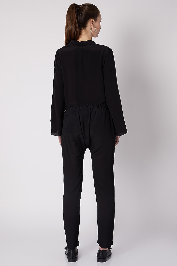Black Viscose Crepe Pant by ALIGNE at Pernia's Pop Up Shop