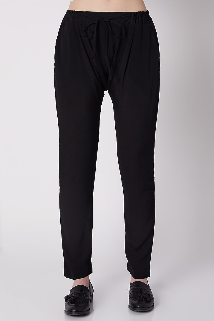 Black Viscose Crepe Pant by ALIGNE at Pernia's Pop Up Shop