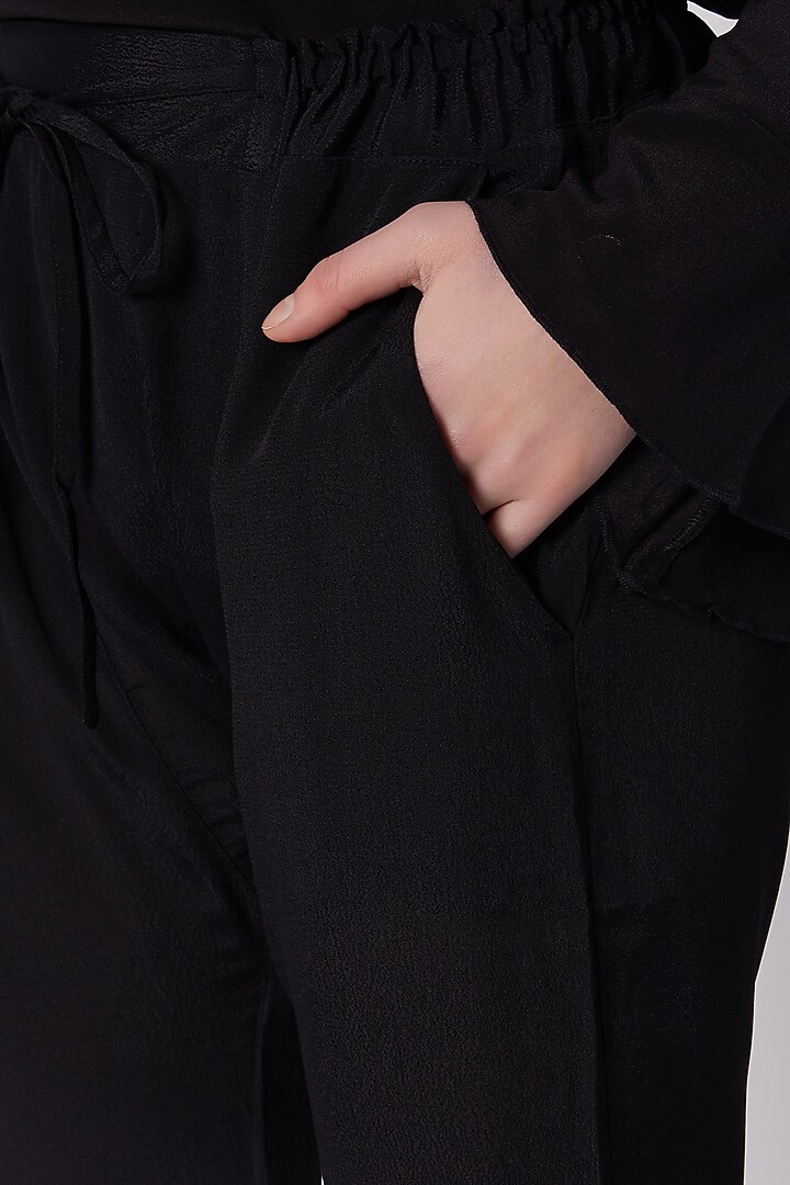 Black Viscose Crepe Pant by ALIGNE at Pernia's Pop Up Shop