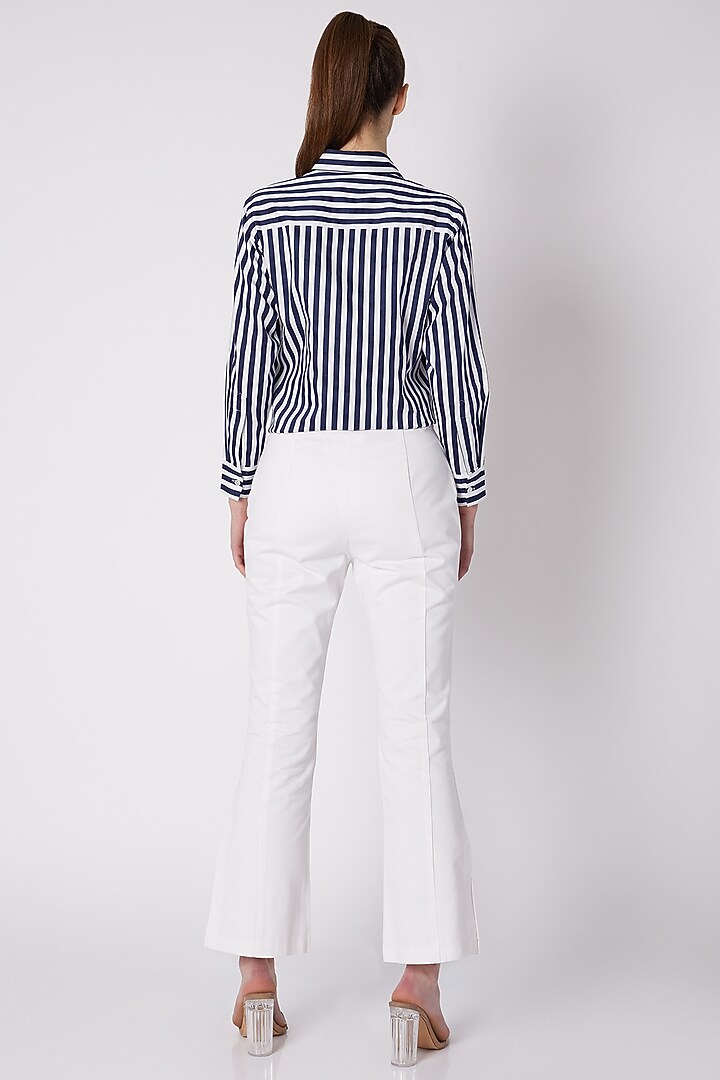 White Cotton Twill Pants by ALIGNE at Pernia's Pop Up Shop