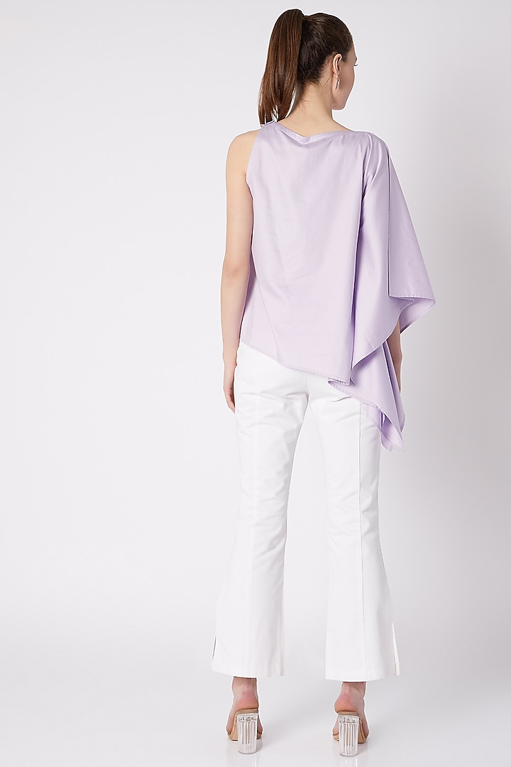 Violet Asymmetric Top With High Neck by ALIGNE at Pernia's Pop Up Shop