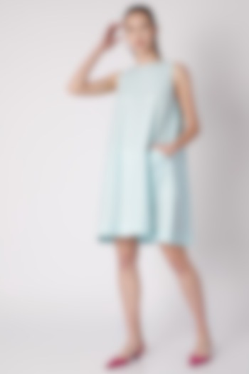 Sky Blue Sleeveless Cotton Dress by ALIGNE