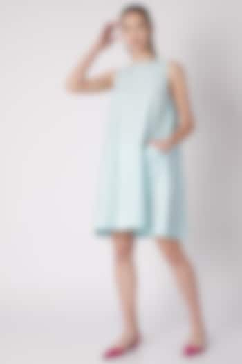 Sky Blue Sleeveless Cotton Dress by ALIGNE