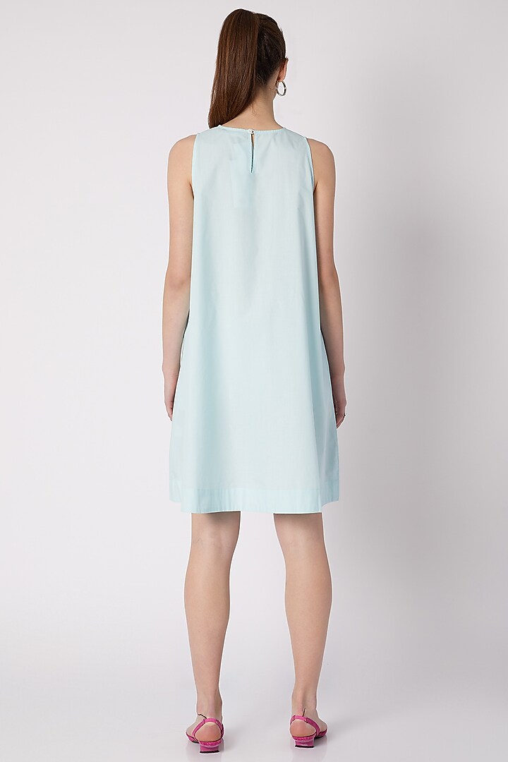 Sky Blue Sleeveless Cotton Summer Dress by ALIGNE at Pernia's Pop Up Shop