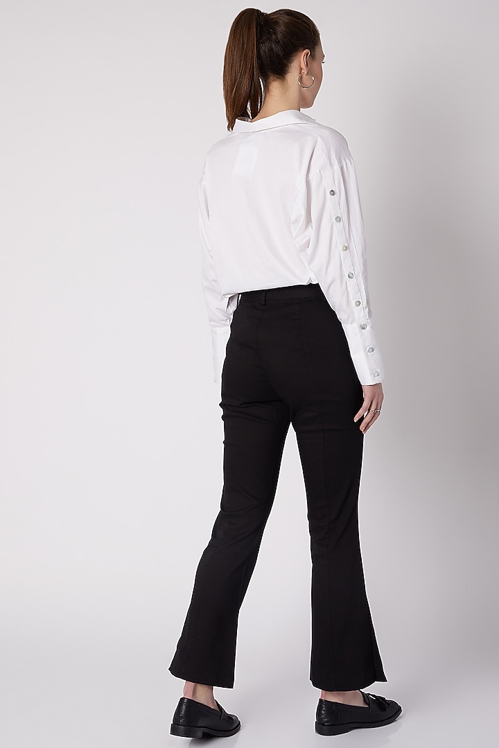 Black Cotton Twill Pants by ALIGNE at Pernia's Pop Up Shop