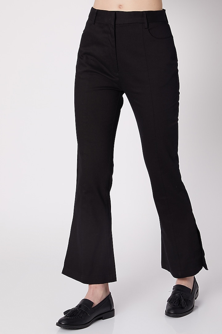 Black Cotton Twill Pants by ALIGNE at Pernia's Pop Up Shop