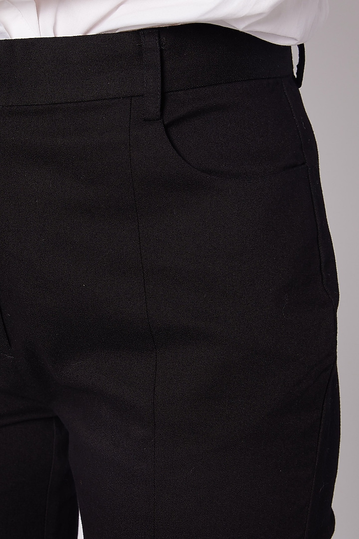 Black Cotton Twill Pants by ALIGNE at Pernia's Pop Up Shop