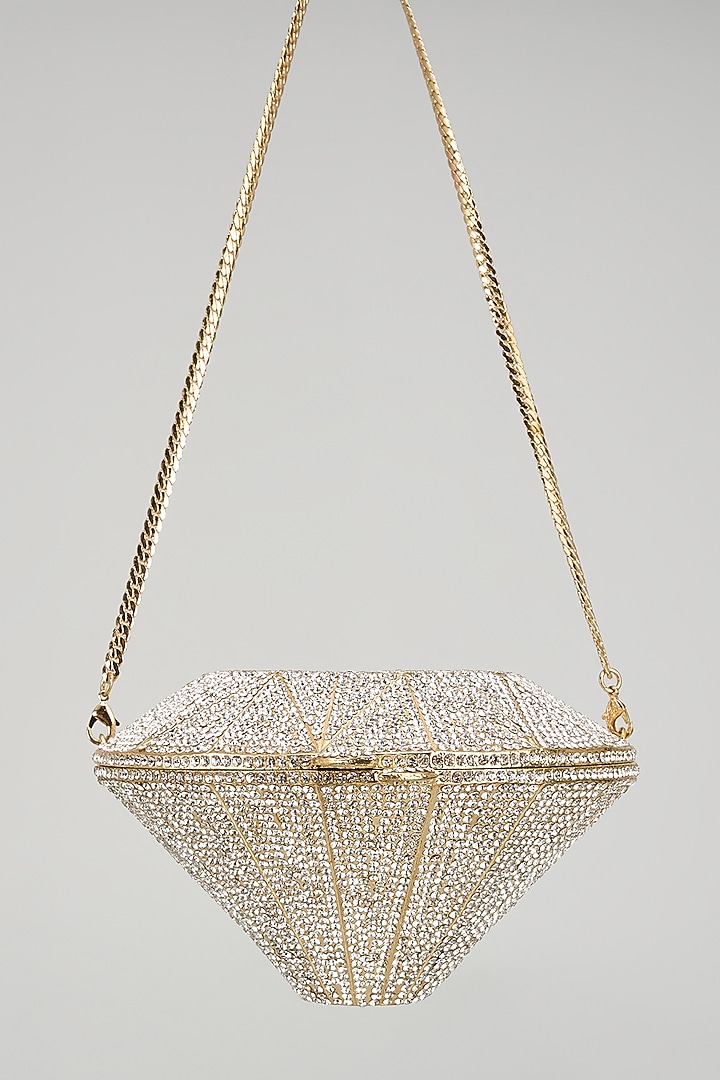 Silver Metal Embellished Clutch by Alor Bags at Pernia's Pop Up Shop