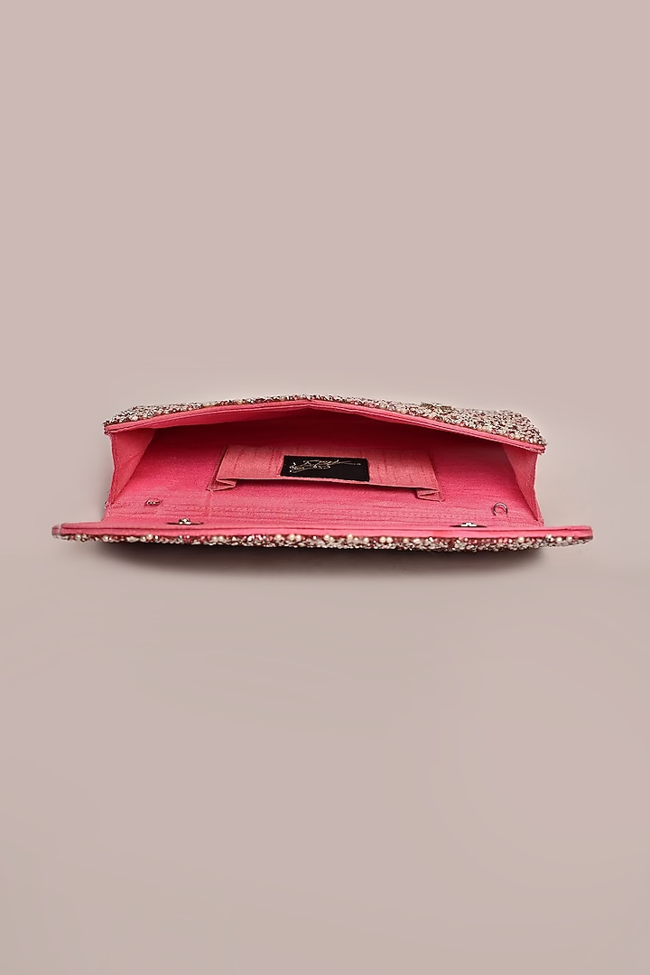 Pink Crystal & Bead Embellished Envelope Clutch by Alor Bags at Pernia's Pop Up Shop