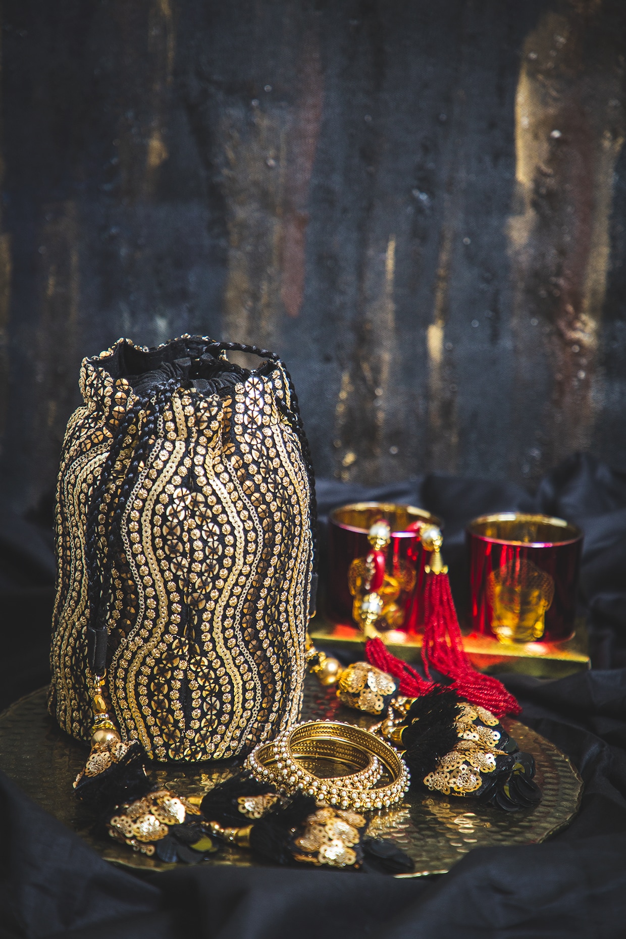 Designer Handcrafted Beads Studded Batwa Potli Bag For Women Green –  dmsretail