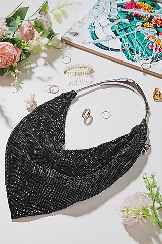 Black Rhinestone Handbag by Alor Bags