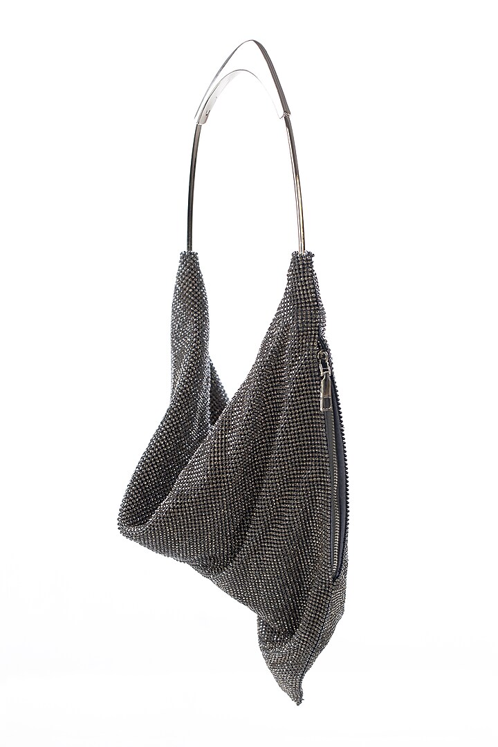 Grey Rhinestone Handbag by Alor Bags at Pernia's Pop Up Shop