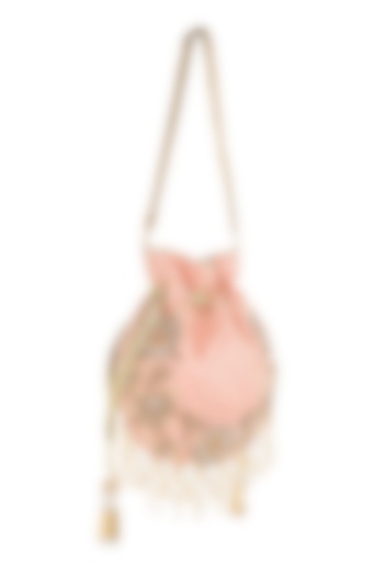 Blush Pink Potli With Tassels by Aloha by PS