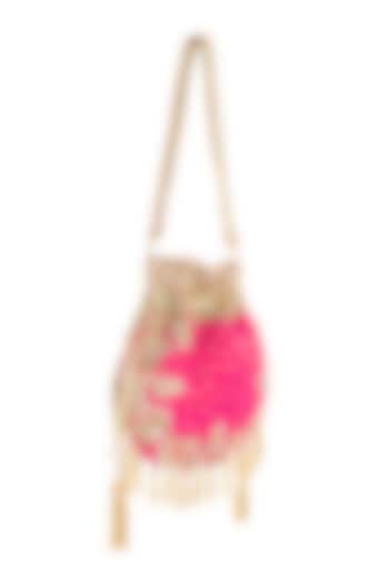 Rani Pink French Knot Embroidered Potli by Aloha by PS