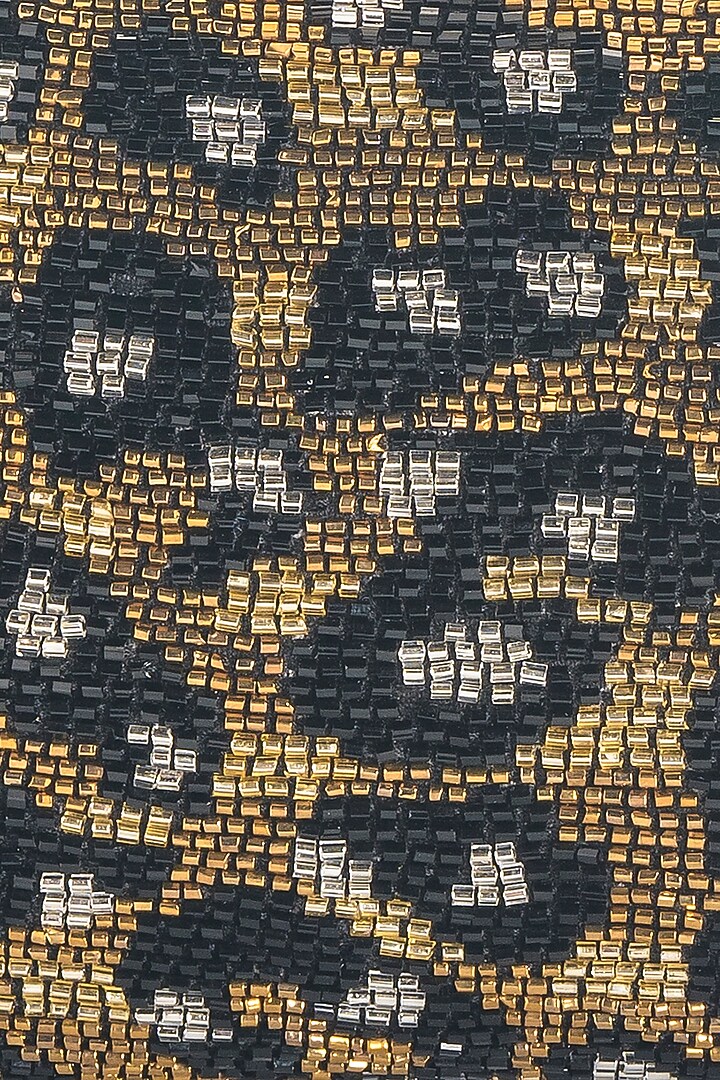 Gold Printed & Embroidered Clutch by Aloha by PS at Pernia's Pop Up Shop
