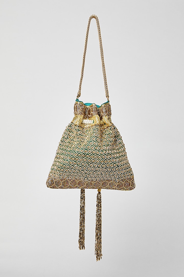 Gold Silk Potli by Aloha by PS at Pernia's Pop Up Shop