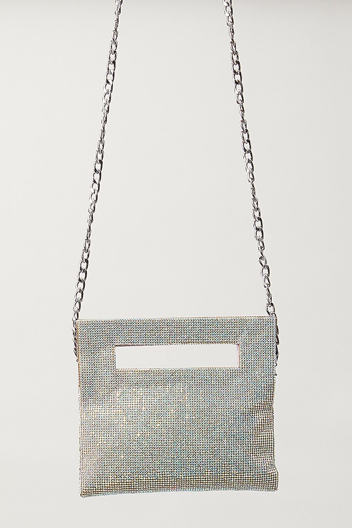 Silver Diamante Sheet Pouch by Aloha by PS at Pernia's Pop Up Shop