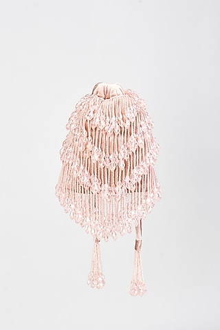 Pink Velvet Embroidered Potli by Aloha by PS