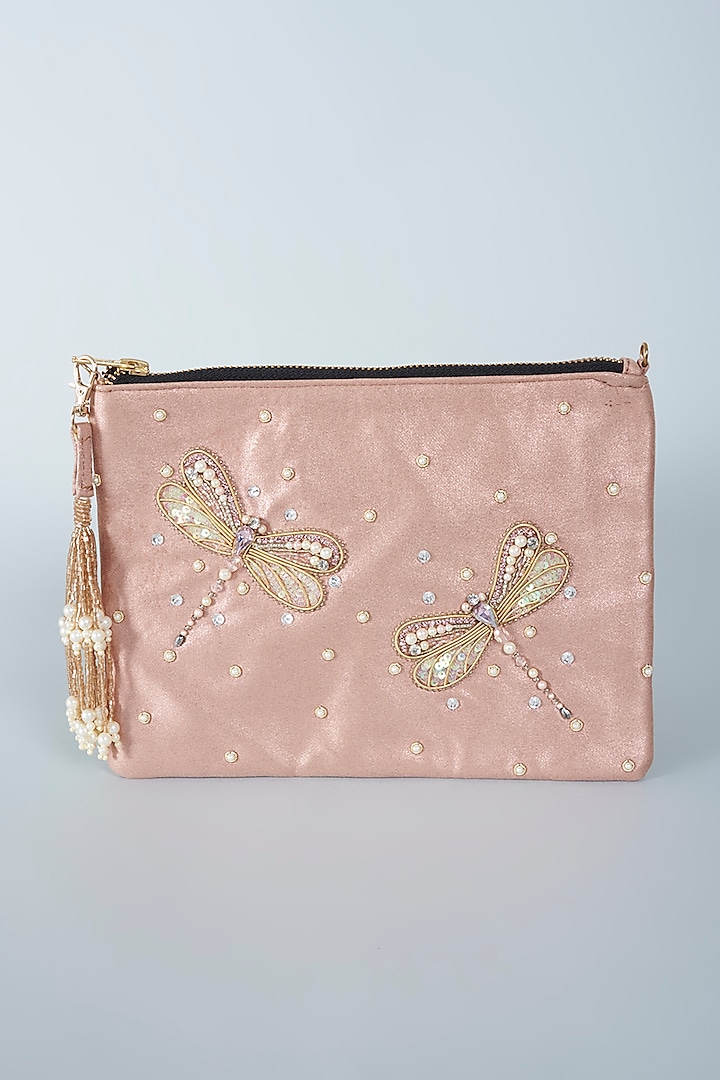 Soft Pink Embroidered Sling Bag by Aloha by PS