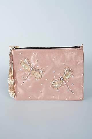 Soft Pink Embroidered Sling Bag by Aloha by PS