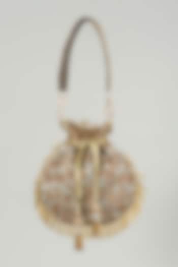 Silver Hand Embroidered Potli by Aloha by PS at Pernia's Pop Up Shop