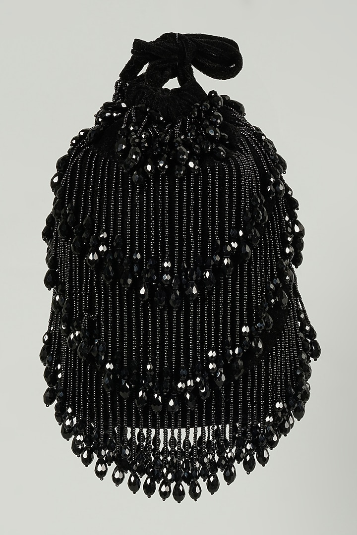 Black Embroidered Potli by Aloha by PS at Pernia's Pop Up Shop