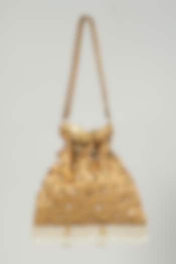 Gold Raw Silk Potli by Aloha by PS at Pernia's Pop Up Shop