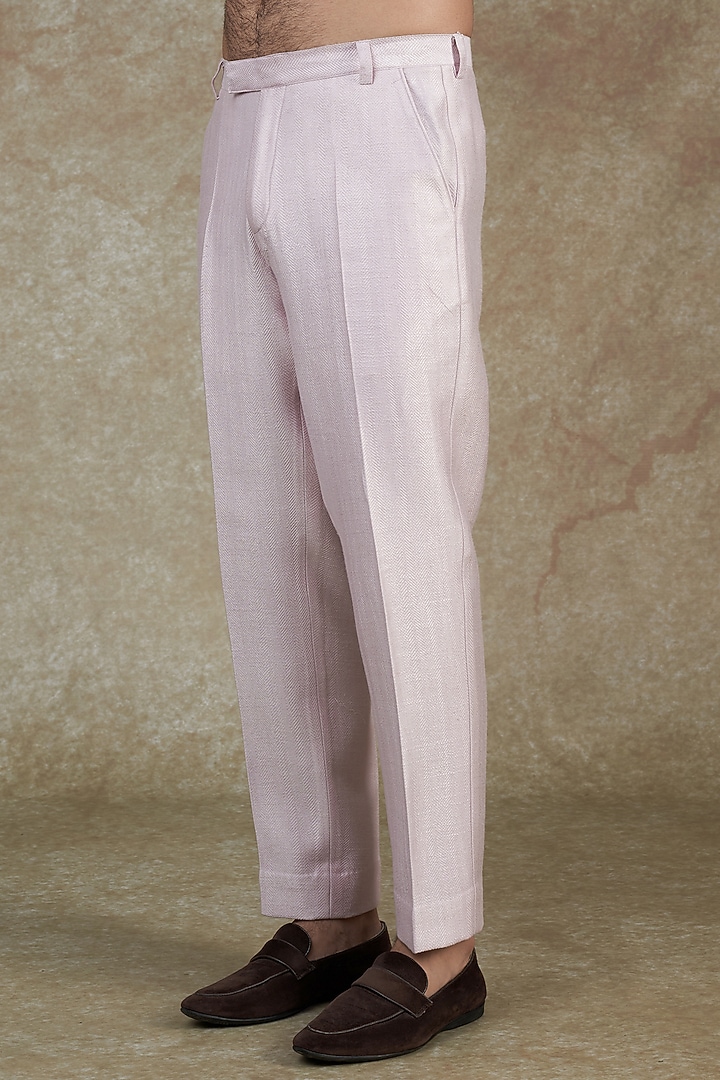 Blush Pink Silk Blend Bomber Jacket Set by ALOUKIK at Pernia's Pop Up Shop