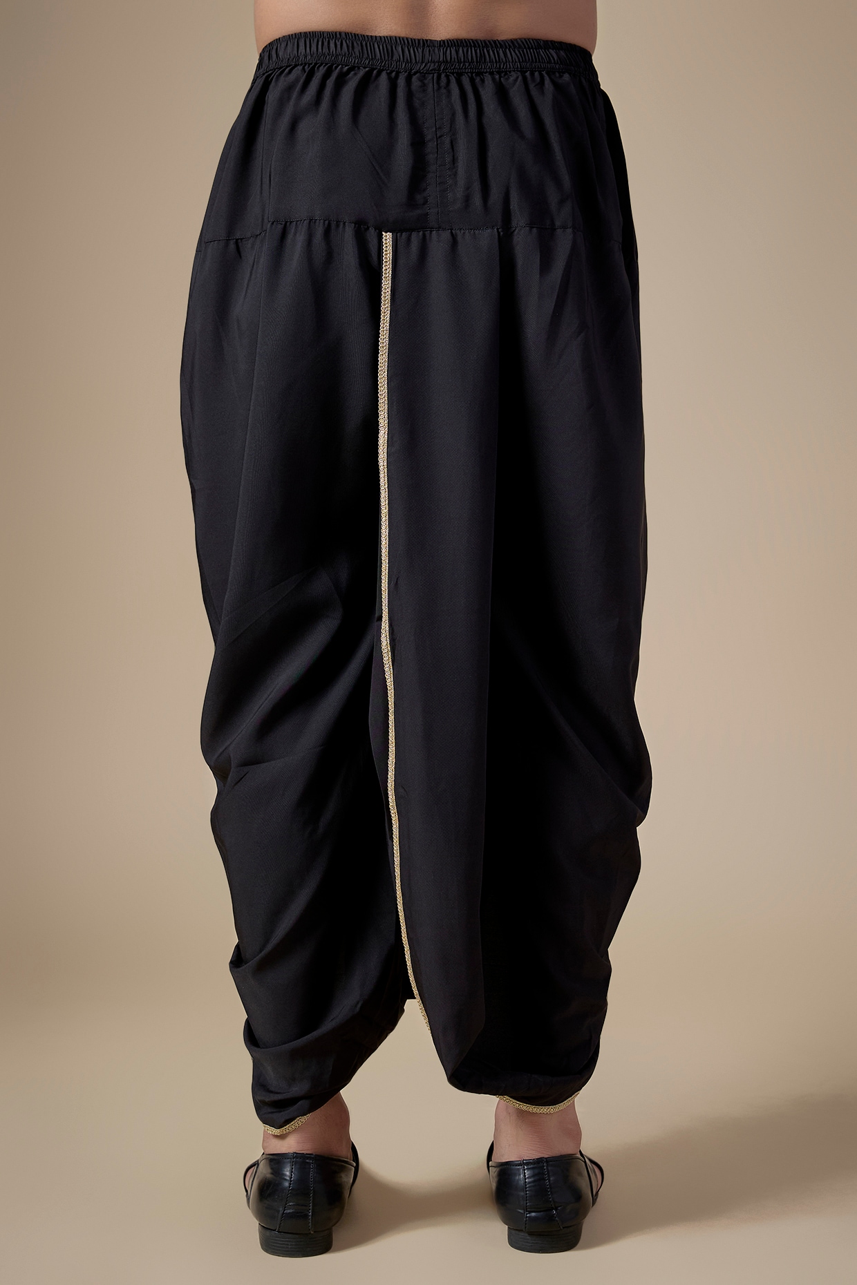 Black Art Silk Dhoti Pants by ALOUKIK at Pernia's Pop Up Shop 2026