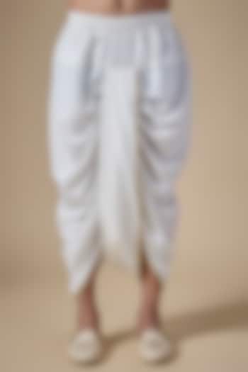 White Art Silk Dhoti Pants by ALOUKIK at Pernia's Pop Up Shop