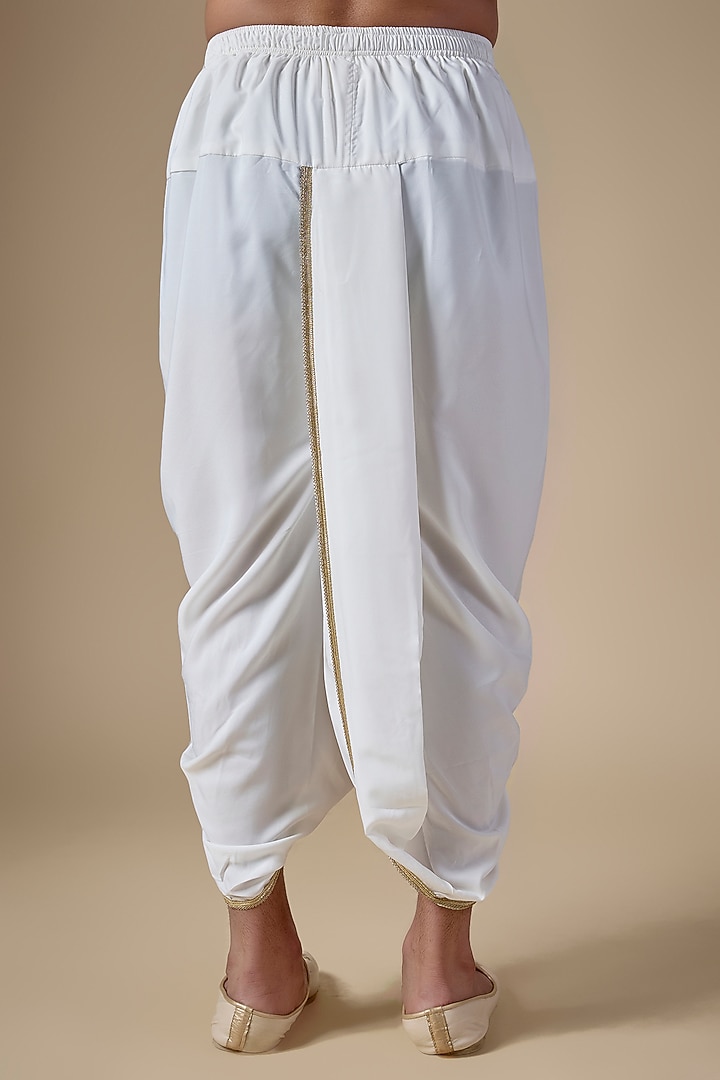 White Art Silk Dhoti Pants by ALOUKIK at Pernia's Pop Up Shop