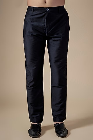 Black Art Silk Pants by ALOUKIK