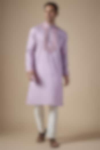Lavender Art Silk Dori Work Kurta Set by ALOUKIK at Pernia's Pop Up Shop