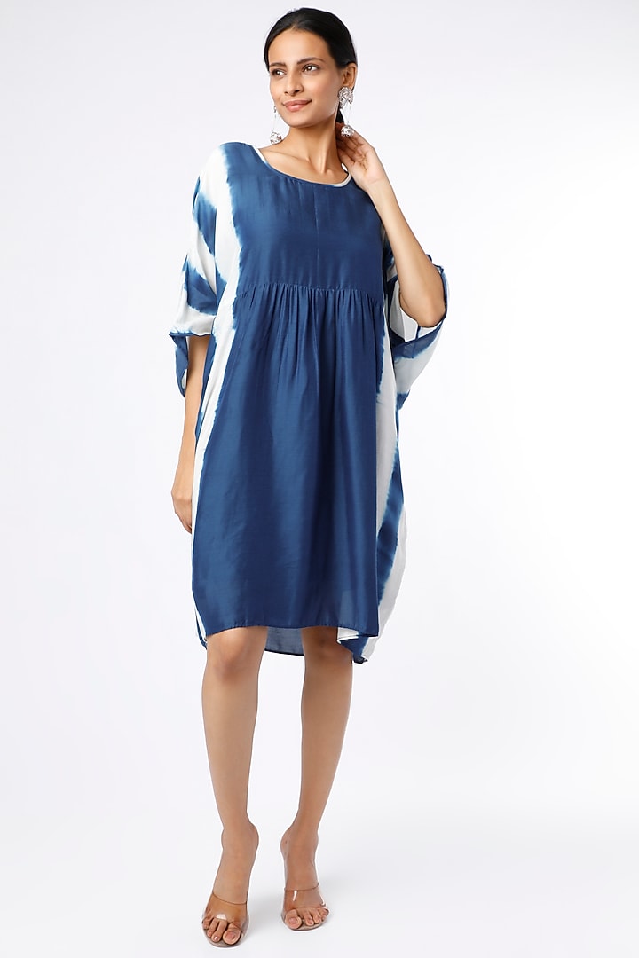 Indigo & White Tie-Dye Summer Dress by Alpa & Reena at Pernia's Pop Up Shop