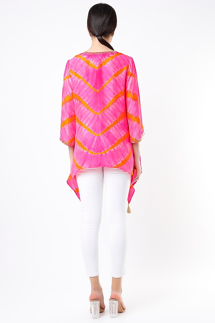 Pink Tie-Dye Asymmetrical Tunic by Alpa & Reena at Pernia's Pop Up Shop