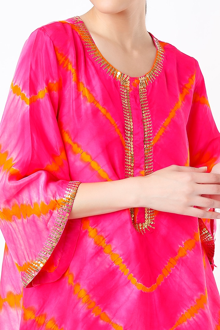 Pink Tie-Dye Asymmetrical Tunic by Alpa & Reena at Pernia's Pop Up Shop