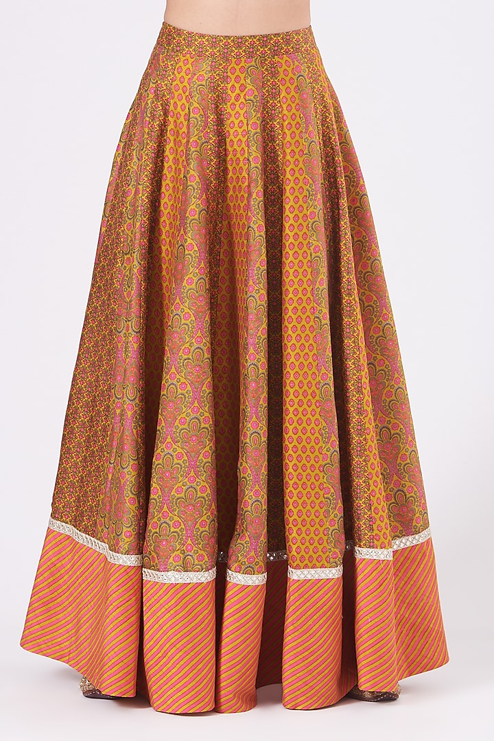 Coral Silk Skirt Set by Alpa & Reena at Pernia's Pop Up Shop
