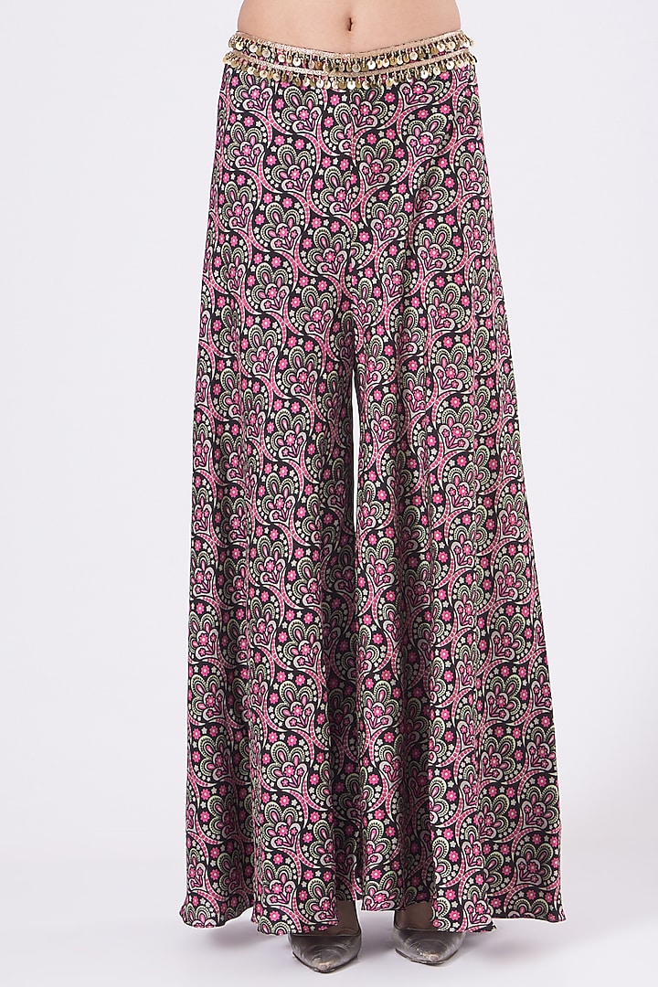 Blush Pink & Black Printed Pant Set by Alpa & Reena at Pernia's Pop Up Shop
