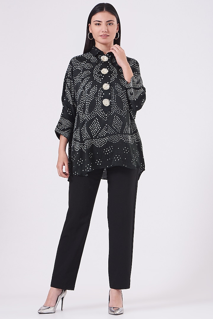 Black Printed Shirt by Alpa & Reena